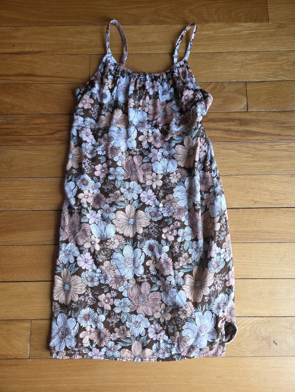 abercrombie kids Floral Sundress in Brown, Light Blue, Pink Size 13/14